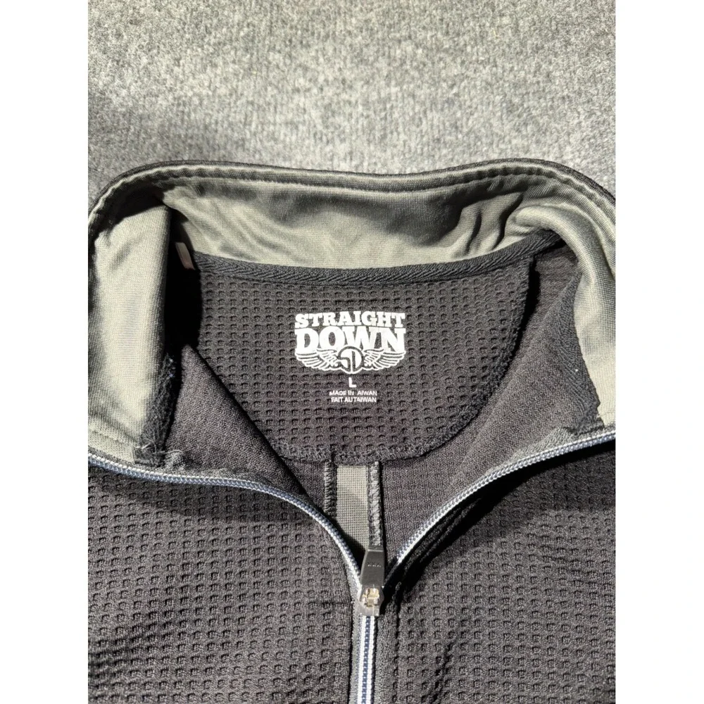 Straight Down Mens Large Gray Waffle Knit Quarter Zip Pullover Golf Fleece L